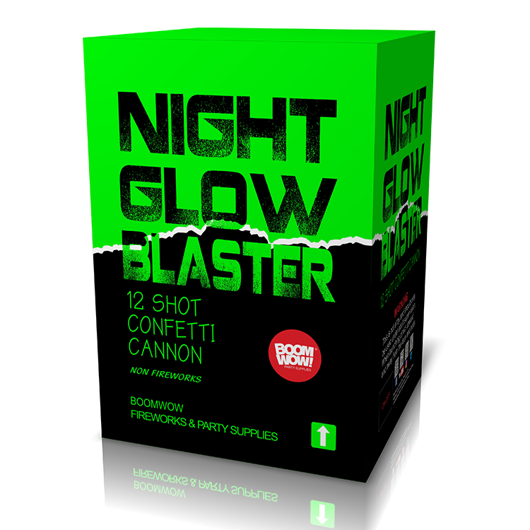 Night Glow Blaster, Glow in Dark Confetti Cannon only from Boomwow