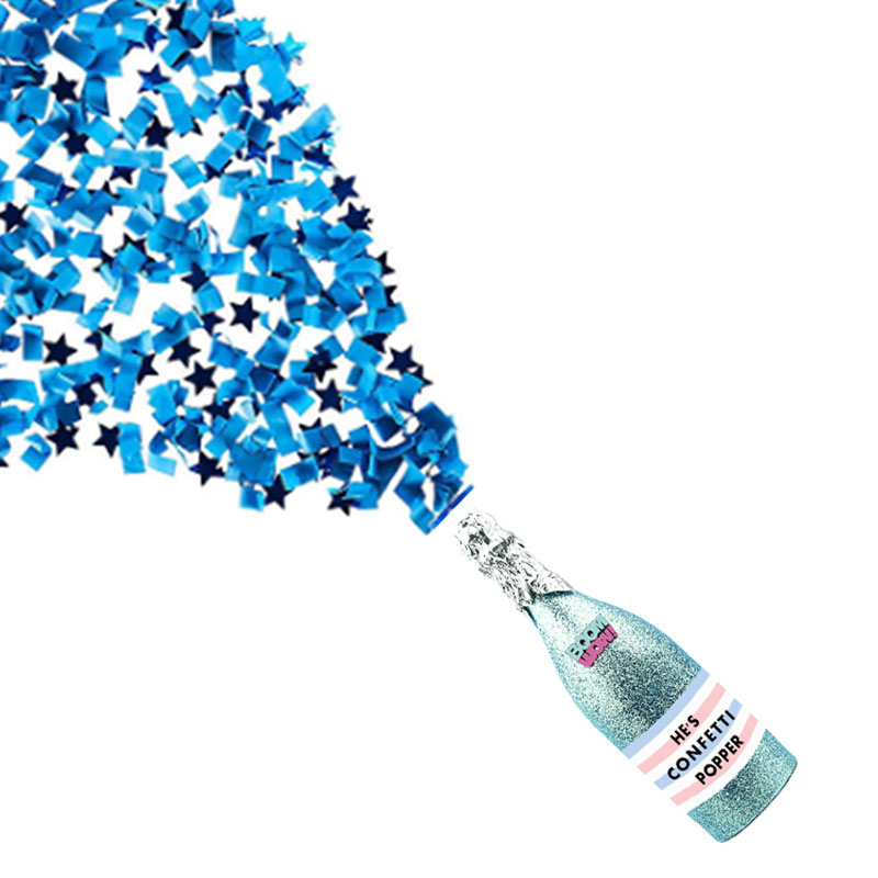 Boomwow Baby Shower Champagne Blue Confetti Shooter