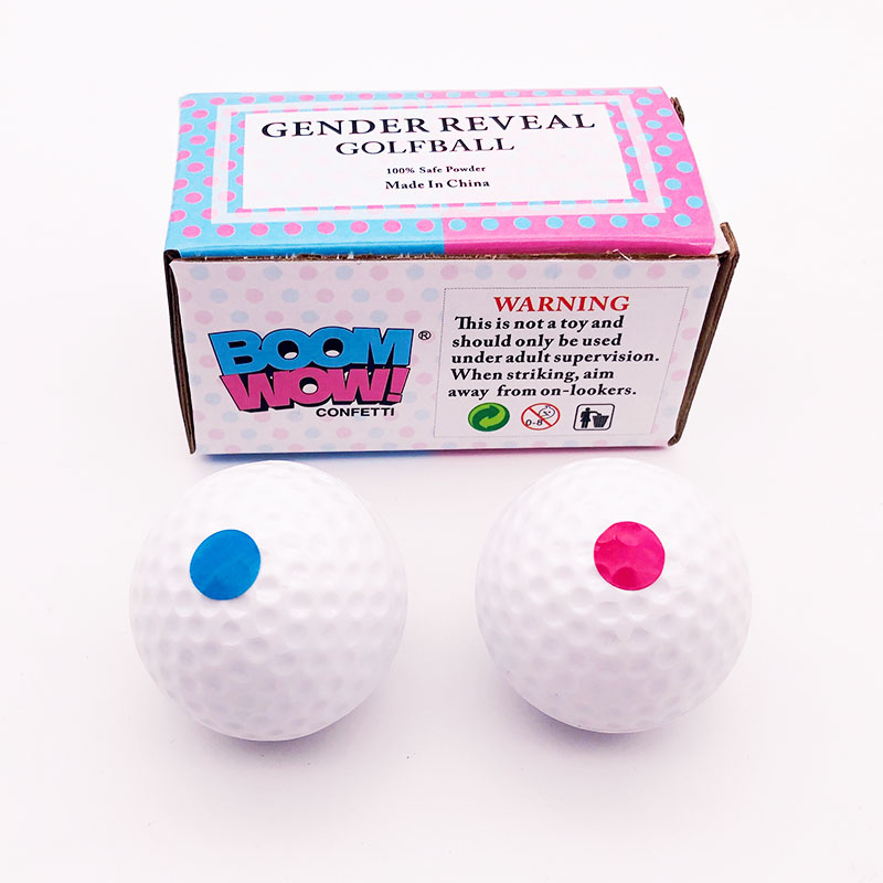 Gender Reveal Exploding Golf Ball Golf Theme Blue Pink Powder