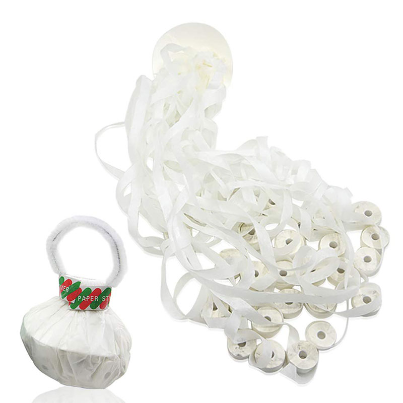 No Mess White Throw Streamers for Birthday Party, Wedding