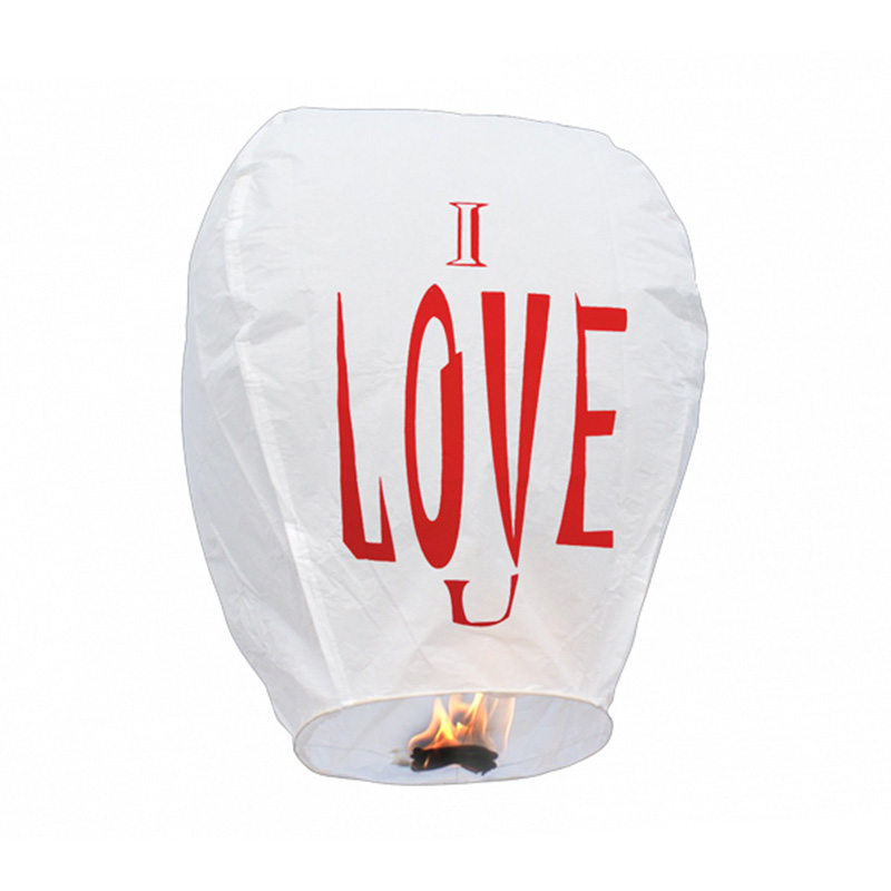Boomwow 100% biodegradable flame retardant folded love paper lantern flying sky lantern