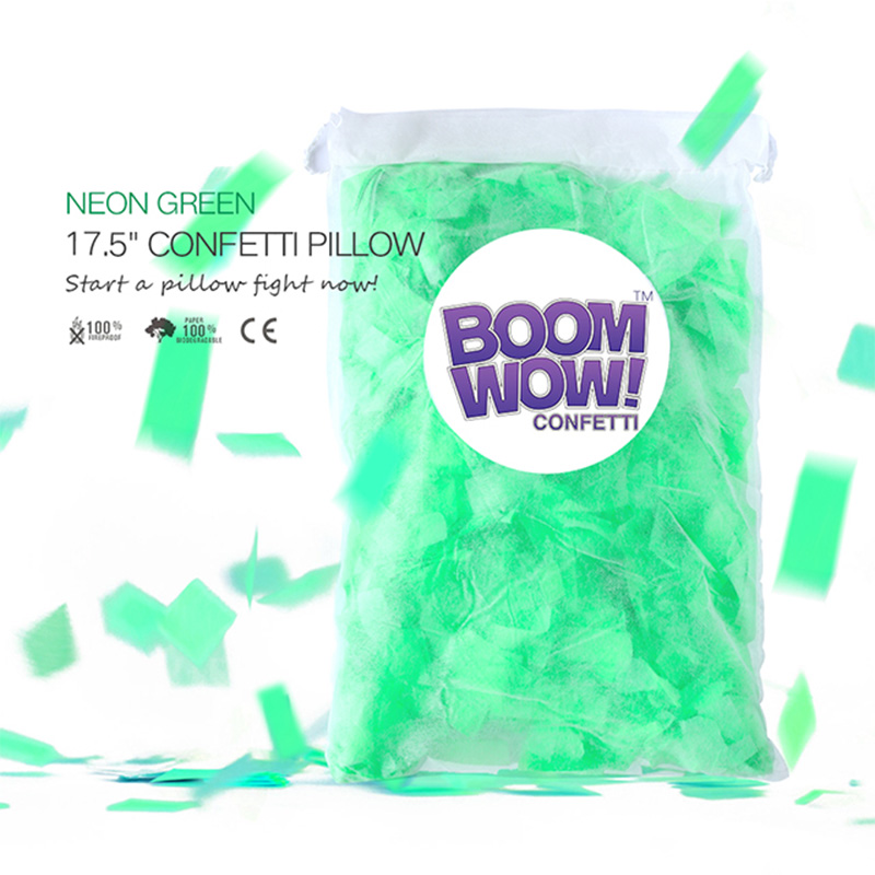 Neon Green Slips Confetti Pillow