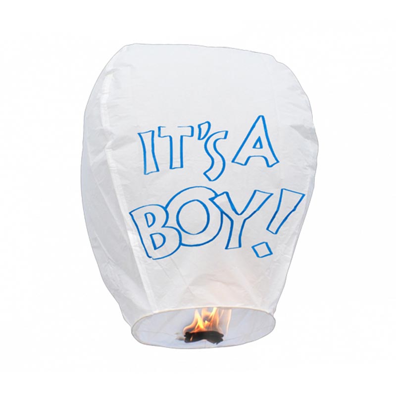 Boomwow 100% biodegradable flame retardant folded paper lantern flying sky lantern for gender reveal