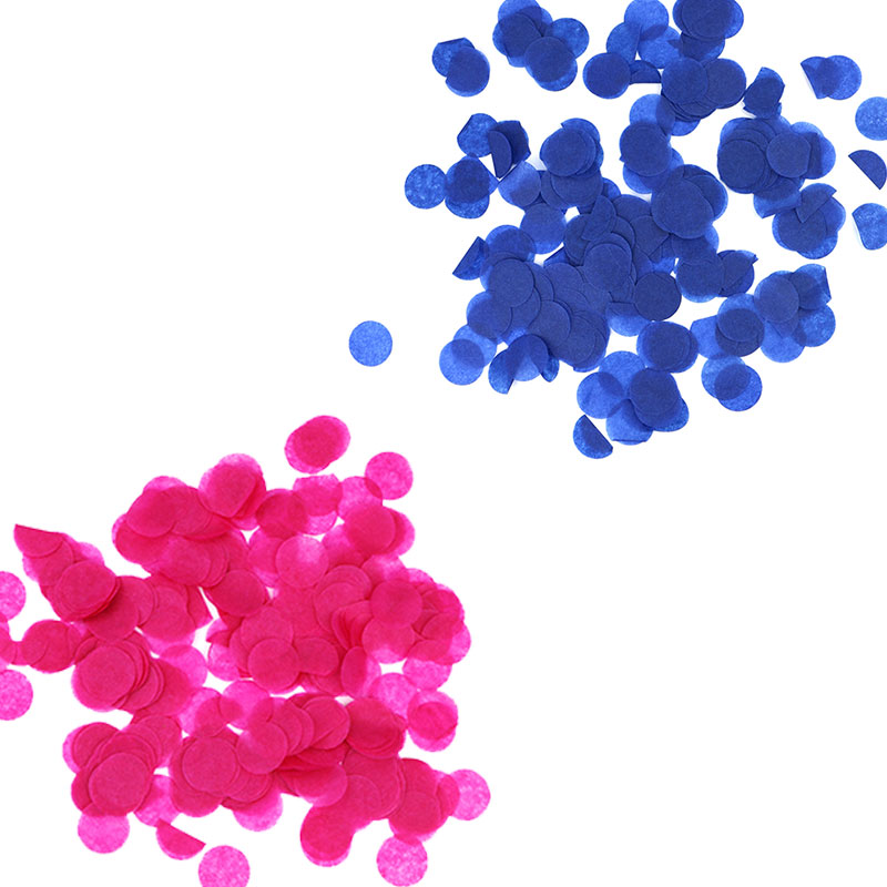 Boomwow gender reveal party supplier 100% biodegradable blue pink round confetti