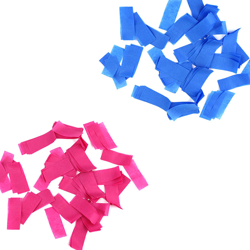 Boomwow gender reveal party supplier 100% biodegradable blue pink slips confetti