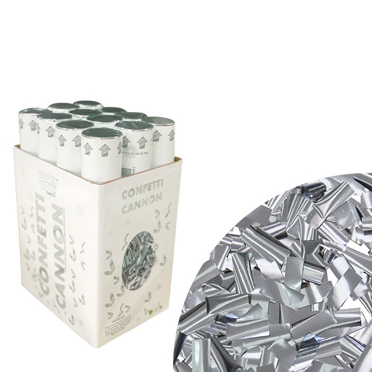 Boomwow 12pack silver slip confetti paper confetti cannon party popper for wedding party decoration
