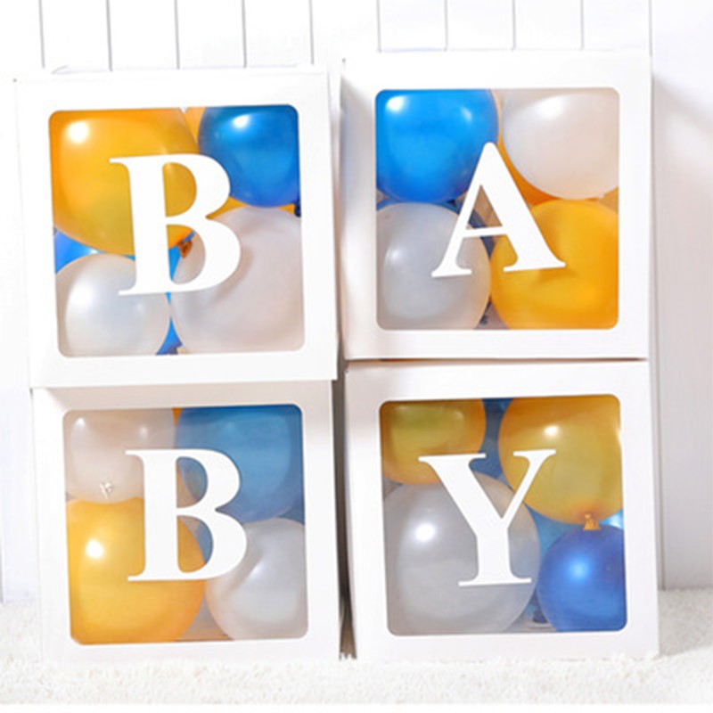 baby shower letter transparent balloon surprise boxes