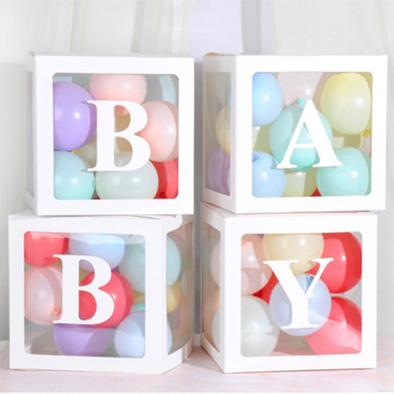 Baby Shower Boxes Transparent Balloon Boxes, Baby Shower Decorations  Balloon Clear Box Party Supply 