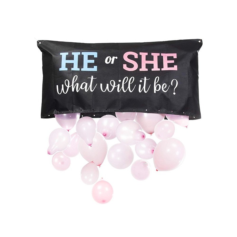 Wholesale boy or girl party game pink and blue gender reveal baby shower balloon drop bag