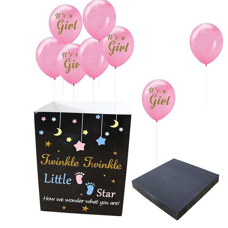 High quality large boy or girl balloon set gender reveal party shower supplies decorations gender reveal surprise balloon box