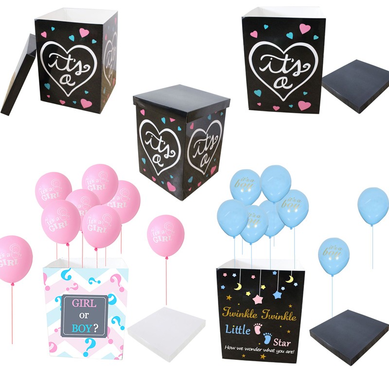 Boomwow 2021 new arrival boy or girl baby gender reveal surprise balloon box for gender reveal party